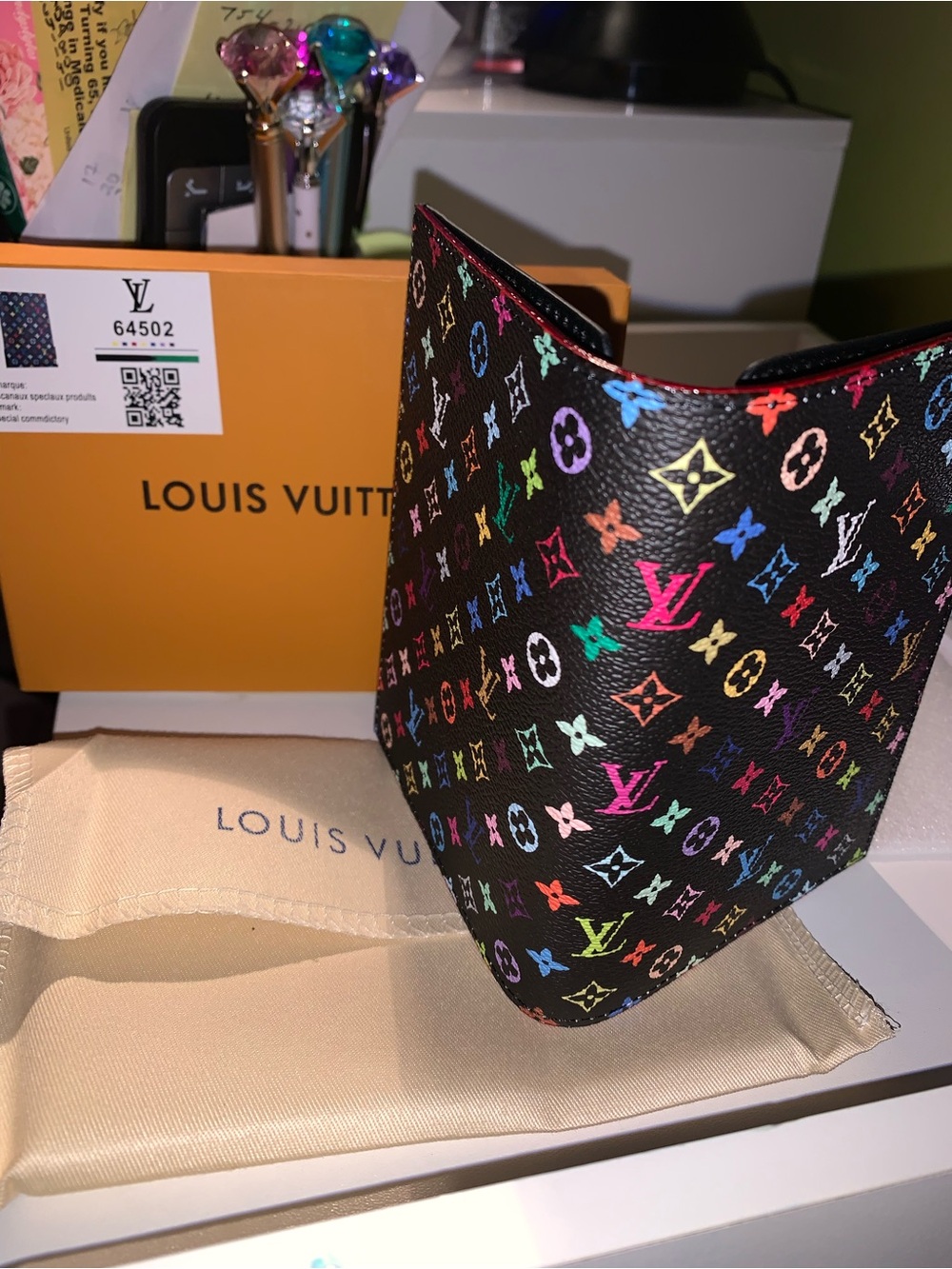 Monogram fashion inspired multicolor Passport and card holder